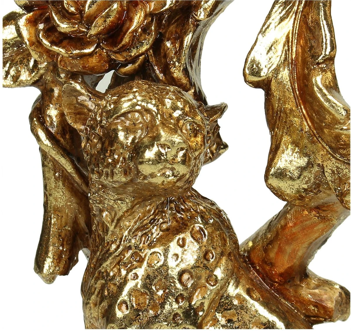 Kandelaar Leopard Polyresin Goud 12x12x34 - Elegante Kaarsenhouder voor Dinerkaarsen - Afbeelding 4