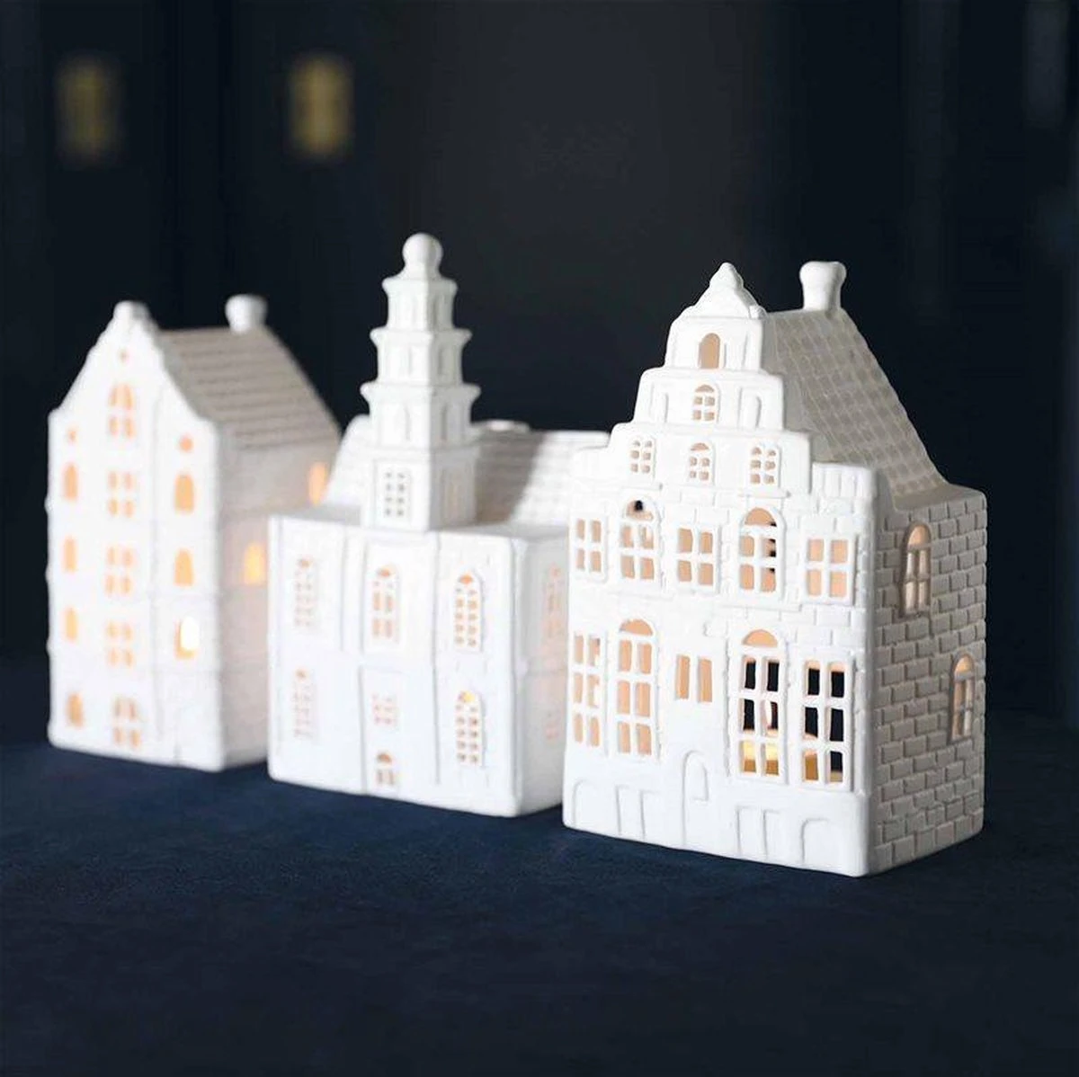 Waxinelichthouder Grachtenhuisje Kerk - 19 cm Hoog - Decoratief & Functioneel - Afbeelding 6