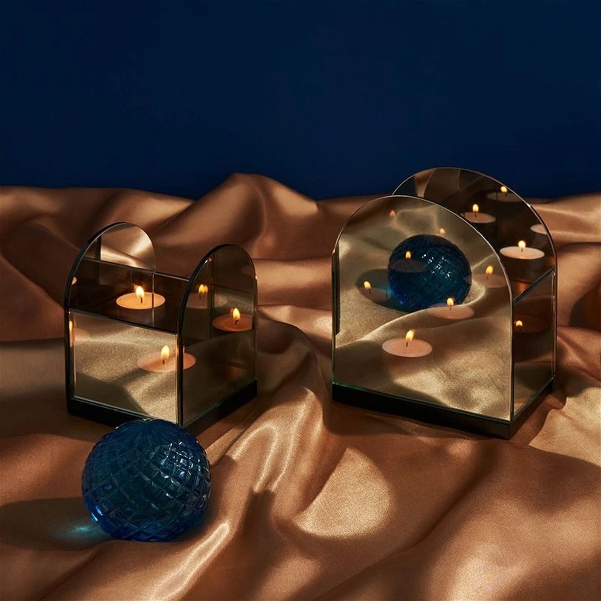 &Klevering - Reflectie Arch Waxinelichthouder - Duo Theelichthouder Met Reflectieglas - 10 X 14 Cm - Afbeelding 3