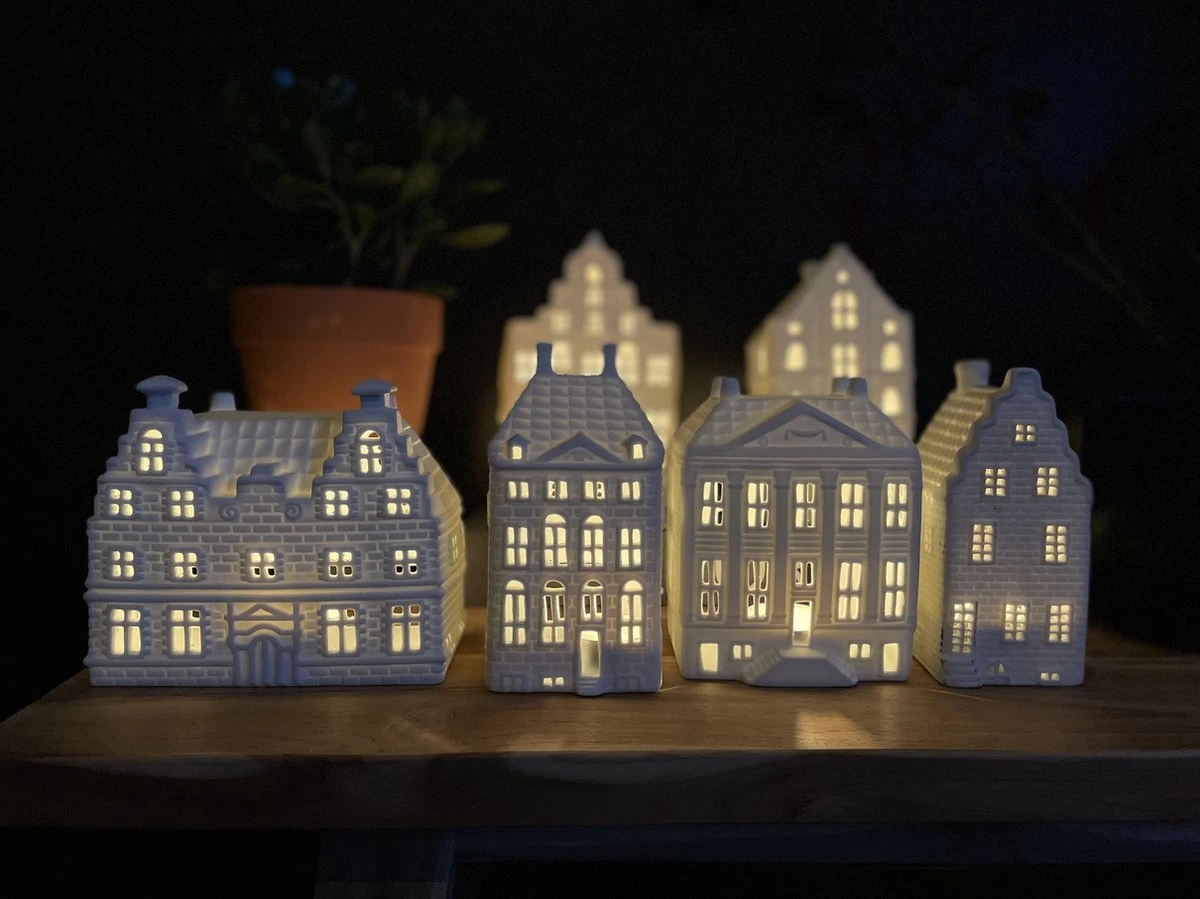 Waxinelichthouder - Vermeer - 14 Cm - Het Straatje Van Vermeer - Afbeelding 2