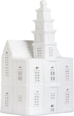 Waxinelichthouder Grachtenhuisje Kerk - 19 cm Hoog - Decoratief & Functioneel