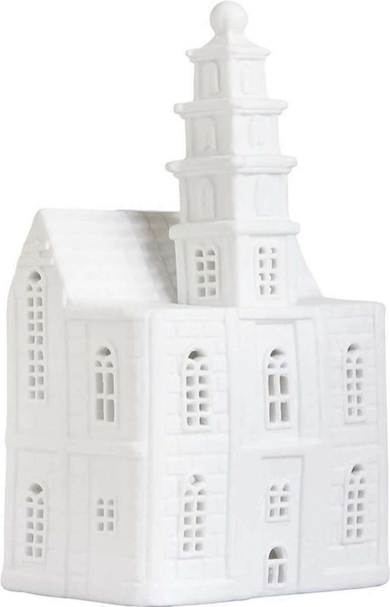 Waxinelichthouder Grachtenhuisje Kerk - 19 cm Hoog - Decoratief & Functioneel
