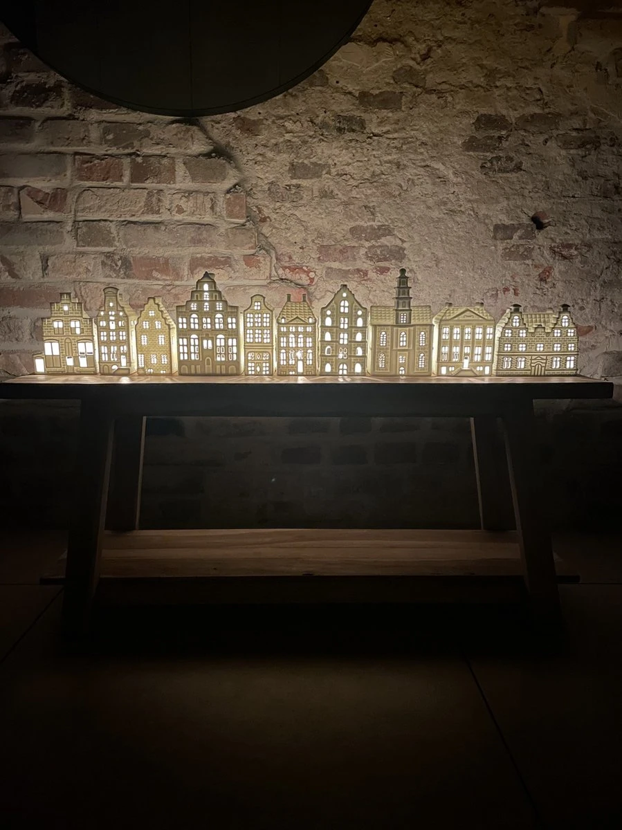 Theelichthouder Grachtenpand - Elegante Waxinelichthouder - Handgemaakt in Nederland - Afbeelding 2