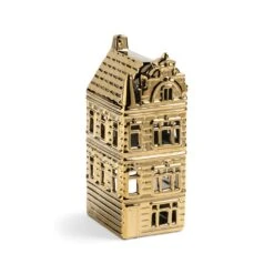 & Klevering Theelichthouder Grachtenhuis Toren Goud - Uniek Verjaardagscadeau