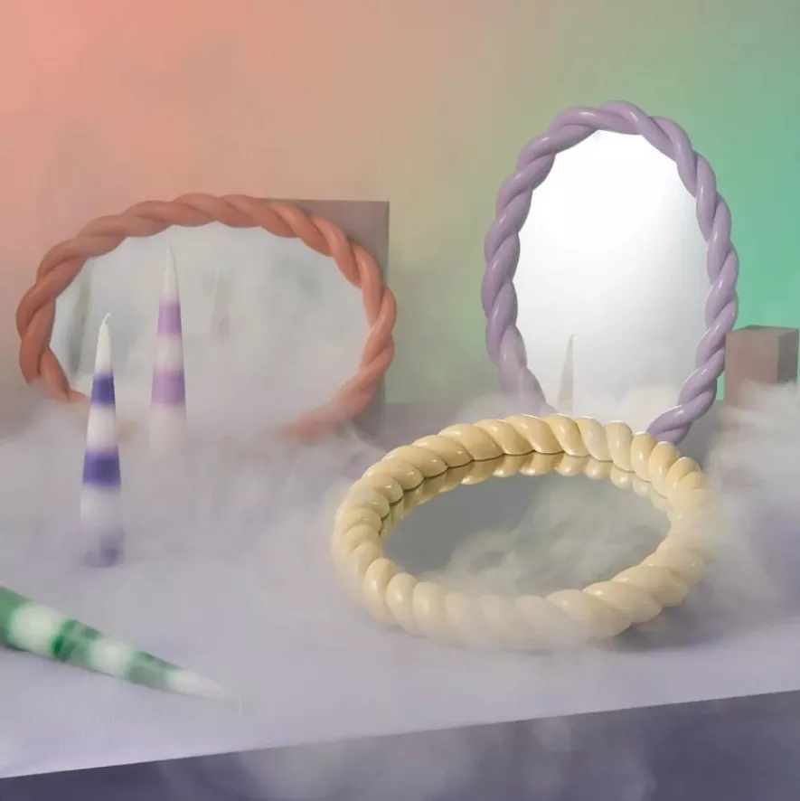 & klevering Braid Spiegel 35x26 Oranje - Moderne Woonaccessoire - Afbeelding 4