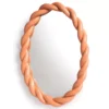 & klevering Braid Spiegel 35x26 Oranje - Moderne Woonaccessoire