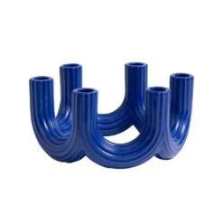 & klevering Churros Kandelaar Large Blauw - Grote Sfeervolle Kandelaar voor Woonaccessoires