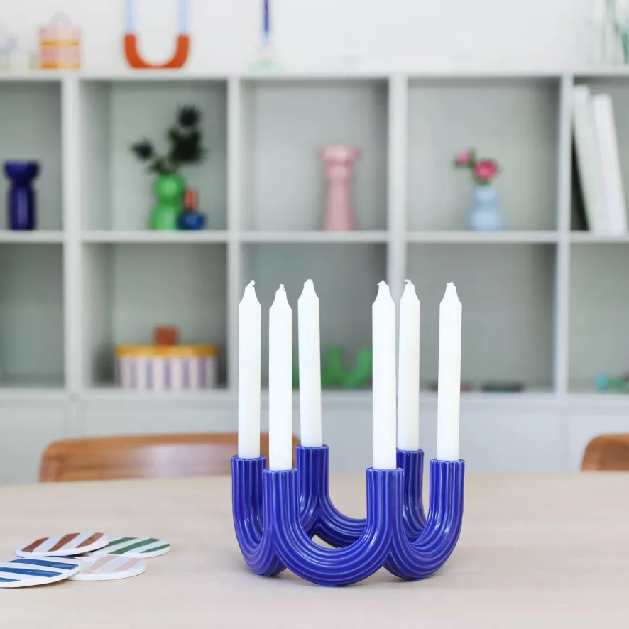 & klevering Churros Kandelaar Large Roze - Grote Roze Kandelaar voor Woonaccessoires - Afbeelding 2