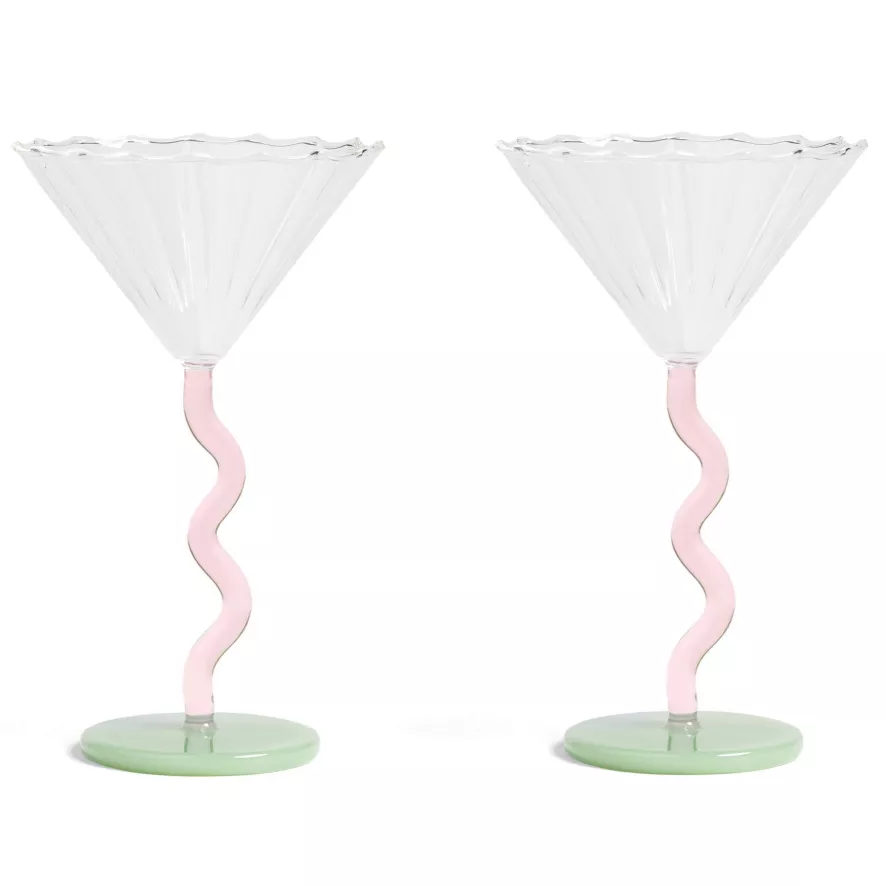 & klevering Curve Coupe Champagneglazen Set Van 2 - Luxe Tafelaccessoires