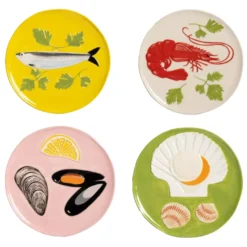 & klevering De La Mer Gebaksbordje Ø16 Set Van 4 - Stijlvolle Tafelaccessoires