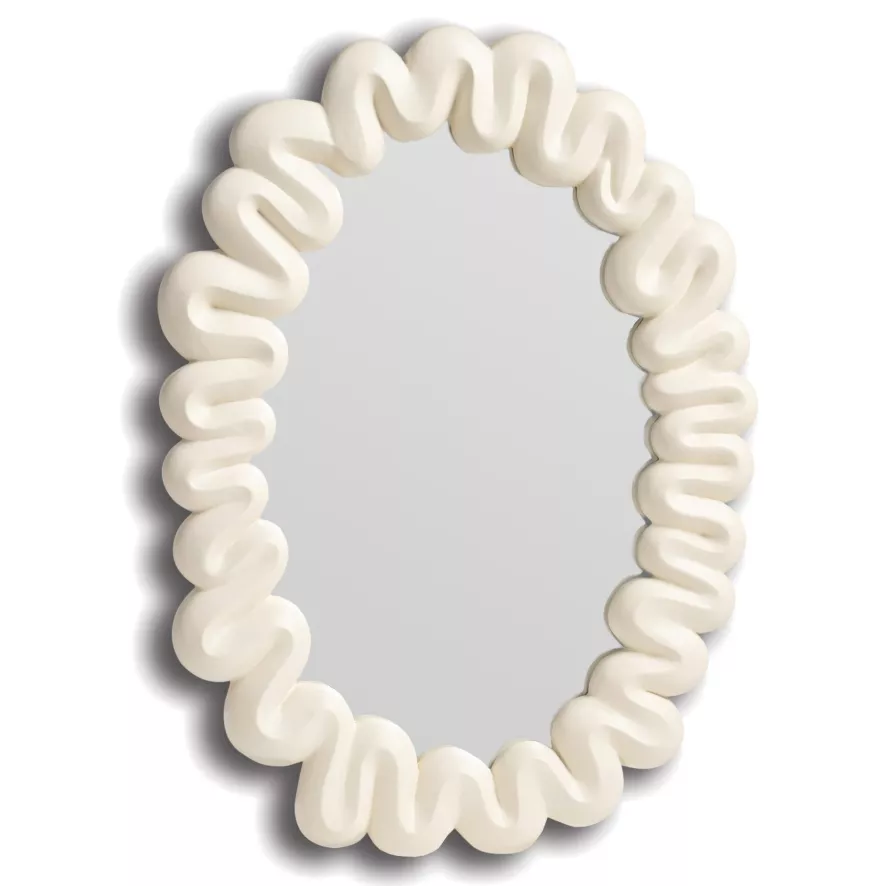 & klevering Dribble Spiegel 41,5x29,5 Wit - Moderne Wandspiegel voor Elke Ruimte