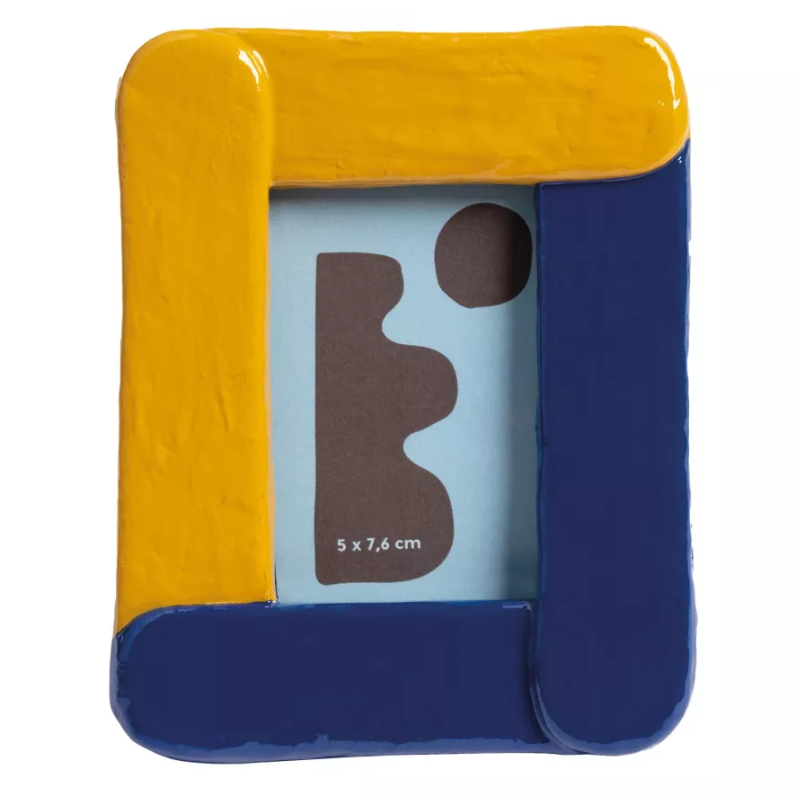 & klevering Duo Fotolijst 9,5x12 cm - Geel & Blauw - Moderne Woonaccessoire - Afbeelding 2