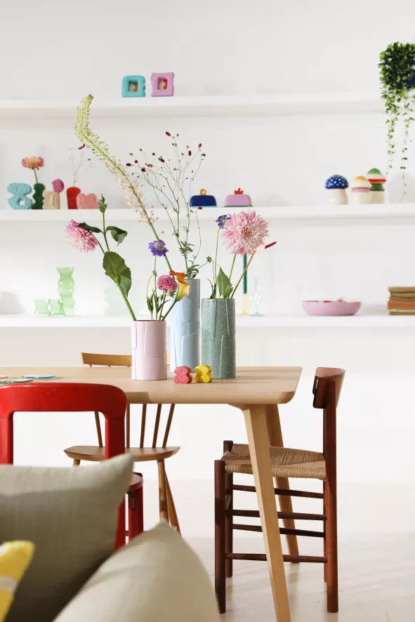 & klevering Flake Vaas Large Blauw - Grote Sierlijke Vaas voor Woonaccessoires - Afbeelding 2