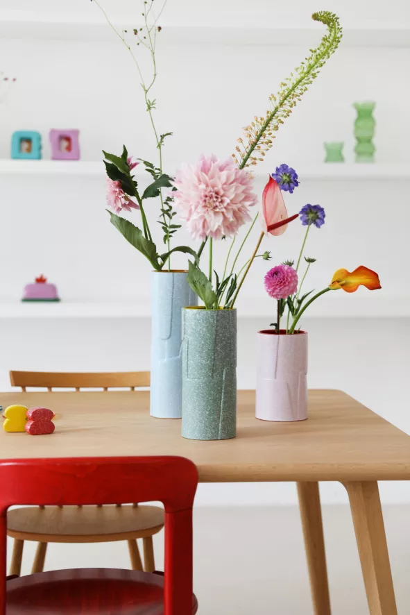 & klevering Flake Vaas Large Blauw - Grote Sierlijke Vaas voor Woonaccessoires - Afbeelding 4