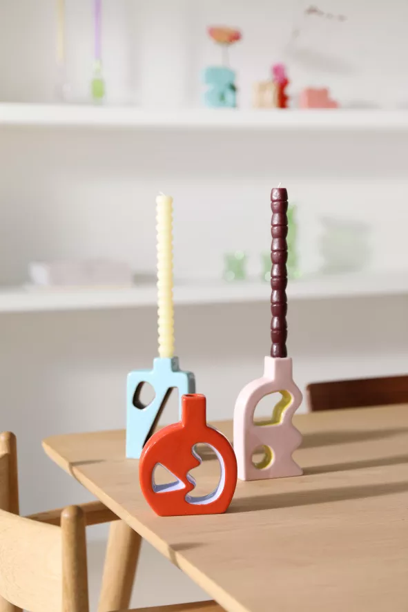 & klevering Flush Kandelaar Rood - Moderne Woonaccessoire - Afbeelding 3