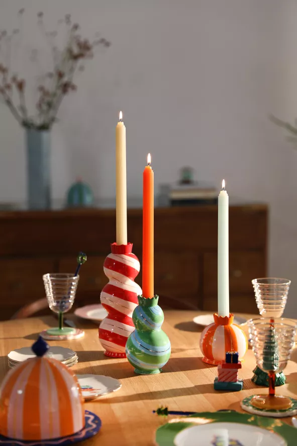 & klevering Jolly Kandelaar Large Rood - Woonaccessoires voor een Feestelijke Sfeer - Afbeelding 3