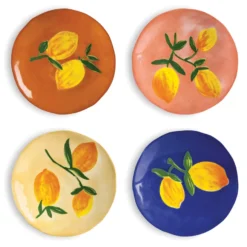 & klevering Lemon Gebaksbordje Ø16 Set Van 4 - Stijlvolle Tafelaccessoires