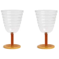 & klevering Mingle Glazen Set Van 2 - Oranje - Tafelaccessoires