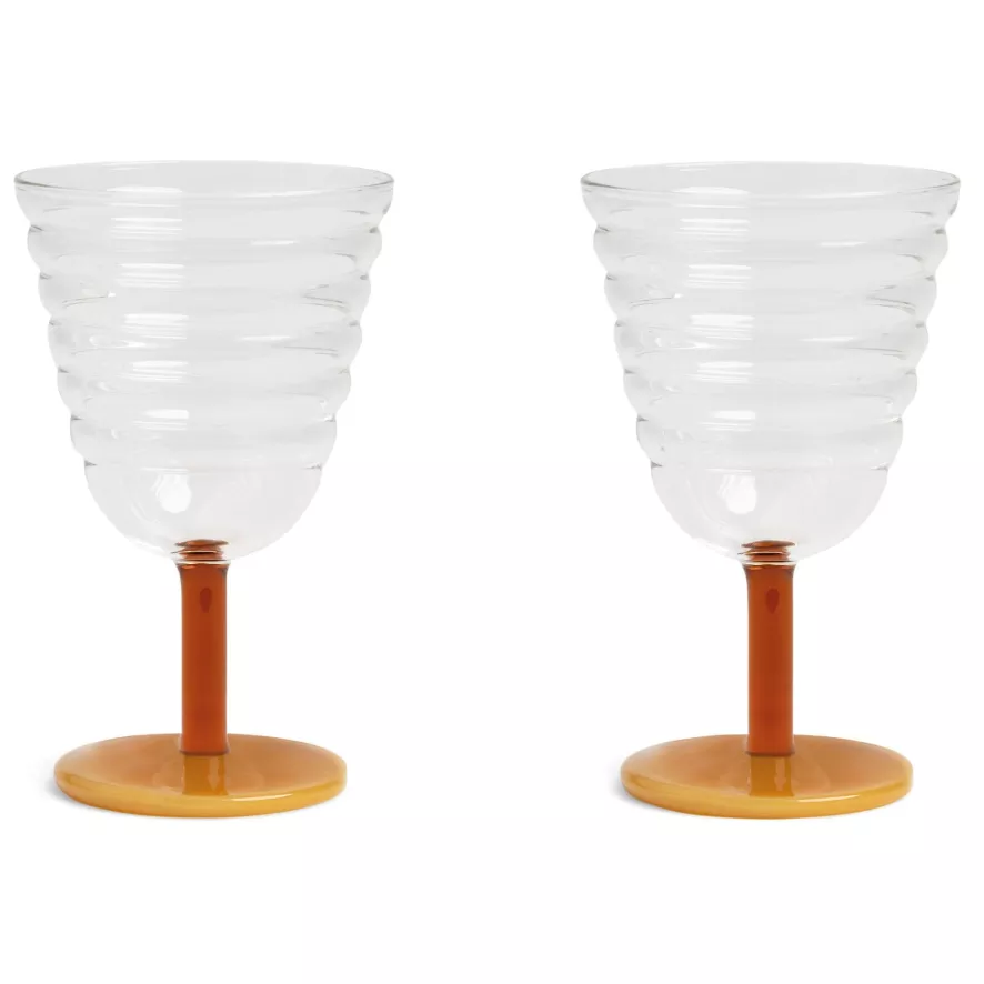 & klevering Mingle Glazen Set Van 2 - Oranje - Tafelaccessoires