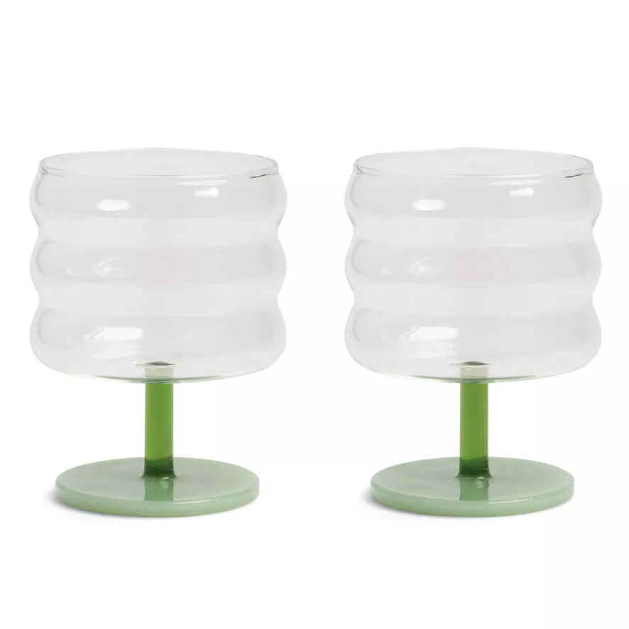 & klevering Mingle Wijnglazen Set Van 2 - Groen | Elegante Tafelaccessoires