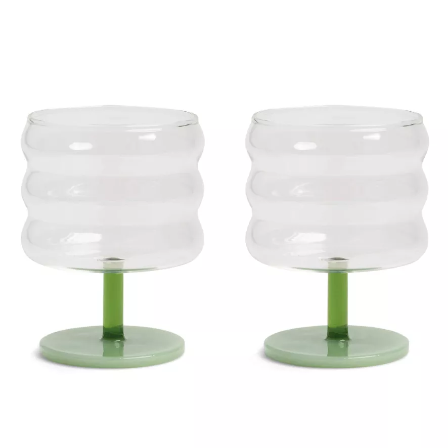 & klevering Mingle Wijnglazen Set Van 2 - Groen | Elegante Tafelaccessoires - Afbeelding 2