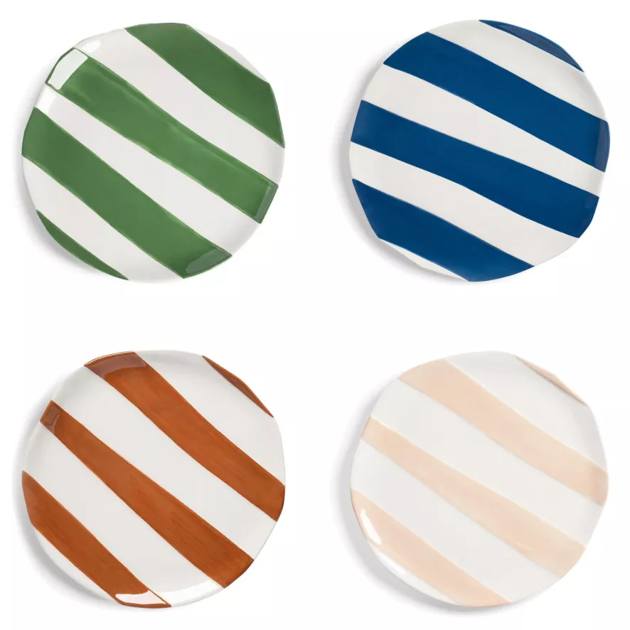 & klevering Oblique Ontbijtbord Ø18 Set Van 4 - Elegante Tafelaccessoires