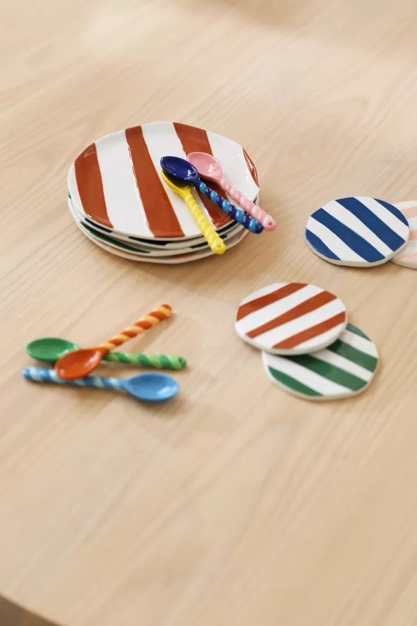 & klevering Oblique Ontbijtbord Ø18 Set Van 4 - Elegante Tafelaccessoires - Afbeelding 3