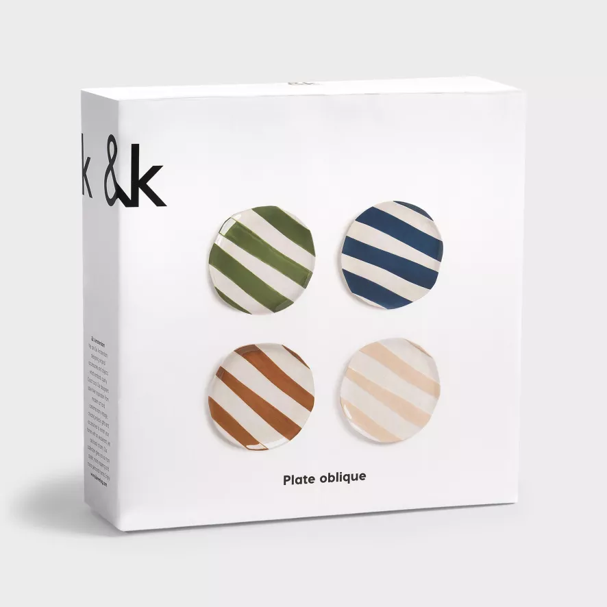 & klevering Oblique Ontbijtbord Ø18 Set Van 4 - Elegante Tafelaccessoires - Afbeelding 7