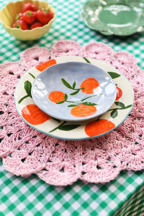 & klevering Orange Twig Dinerbord Ø22 Set Van 4 - Stijlvol Tafelaccessoire - Afbeelding 4