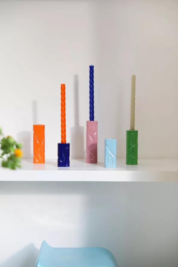 & klevering Puffy Kandelaar Small Lichtblauw - Stijlvolle Woonaccessoire - Afbeelding 4