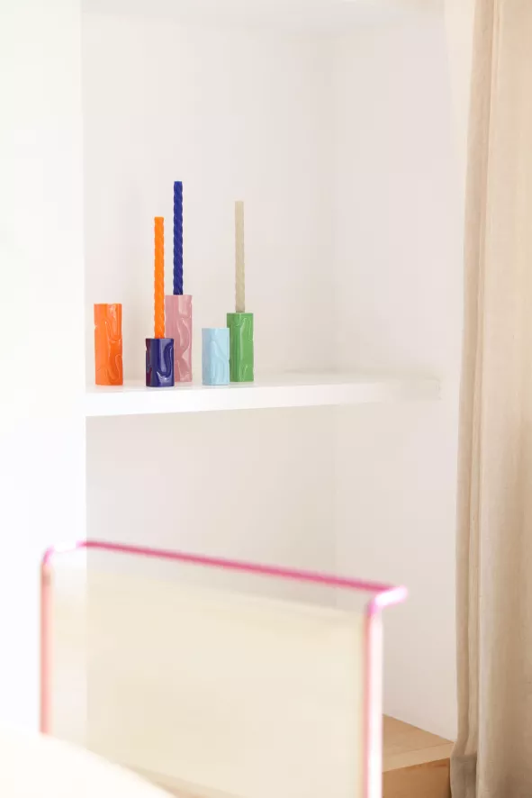 & klevering Puffy Kandelaar Small Lichtblauw - Stijlvolle Woonaccessoire - Afbeelding 5