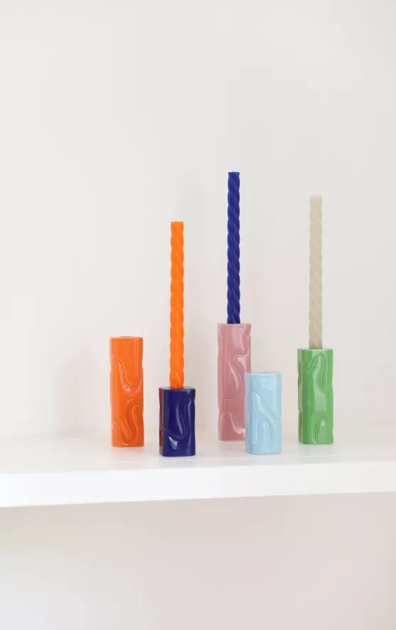 & klevering Puffy Kandelaar Small Lichtblauw - Stijlvolle Woonaccessoire - Afbeelding 2