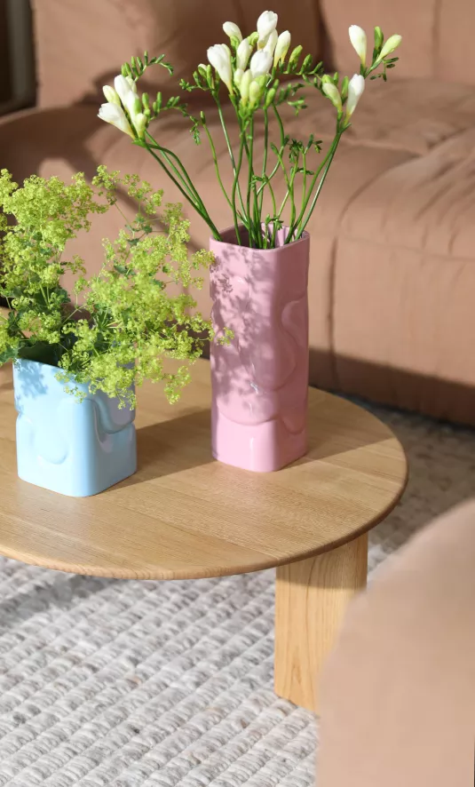 & klevering Puffy Vaas Extra Large Roze - Stijlvol Woonaccessoire voor Elke Ruimte - Afbeelding 2