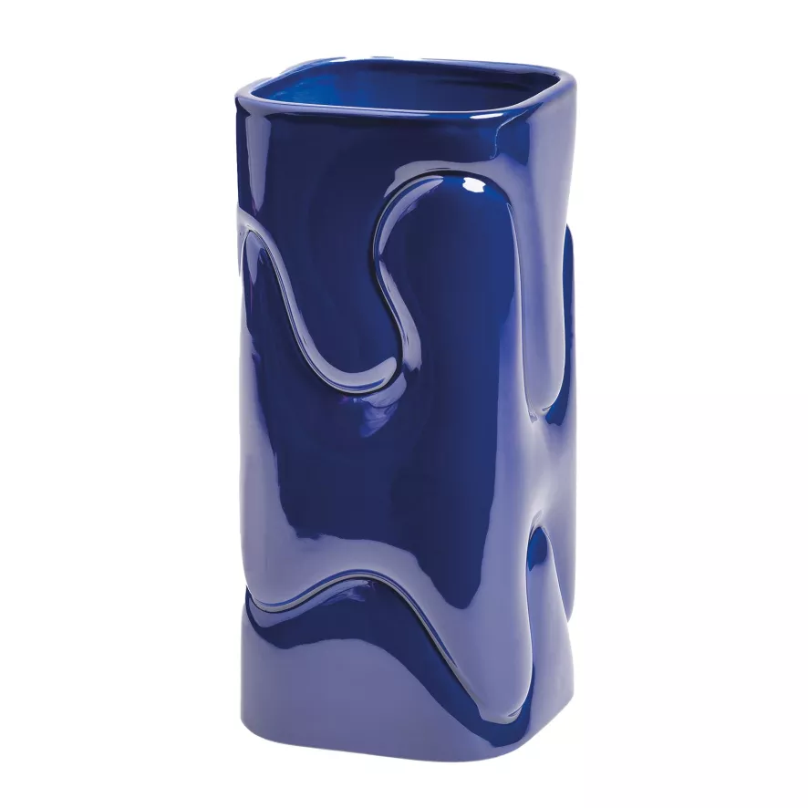 & klevering Puffy Vaas Large Donkerblauw - Stijlvolle Woonaccessoire voor Elk Interieur - Afbeelding 3