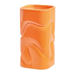 & klevering Puffy Vaas Medium Oranje - Moderne Woonaccessoire