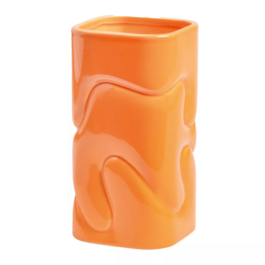 & klevering Puffy Vaas Medium Oranje - Moderne Woonaccessoire - Afbeelding 2