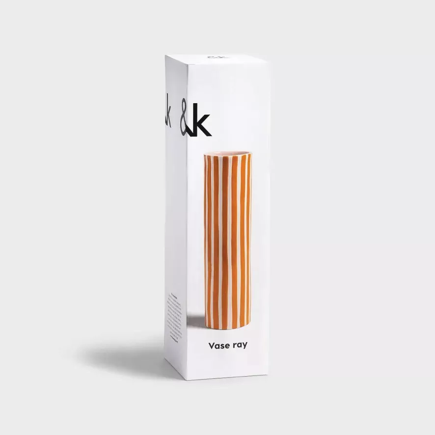& klevering Ray Vaas Oranje - Stijlvolle Woonaccessoire voor elk Interieur - Afbeelding 2