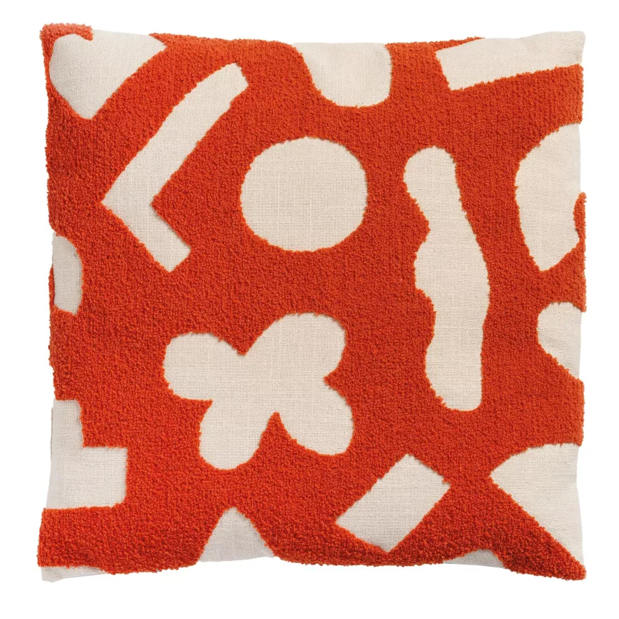 & klevering Sketch Kussen 40x40 Rood - Modern Woonaccessoire