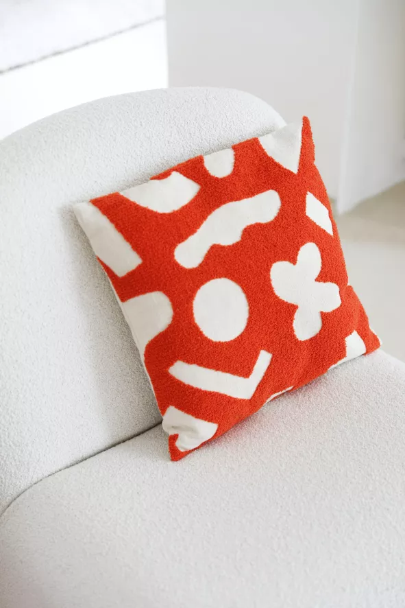 & klevering Sketch Kussen 40x40 Rood - Modern Woonaccessoire - Afbeelding 6