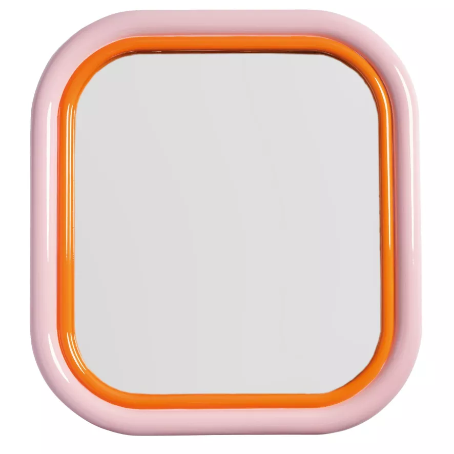 & klevering Sleek Spiegel Vierkant Roze - Stijlvol Woonaccessoire