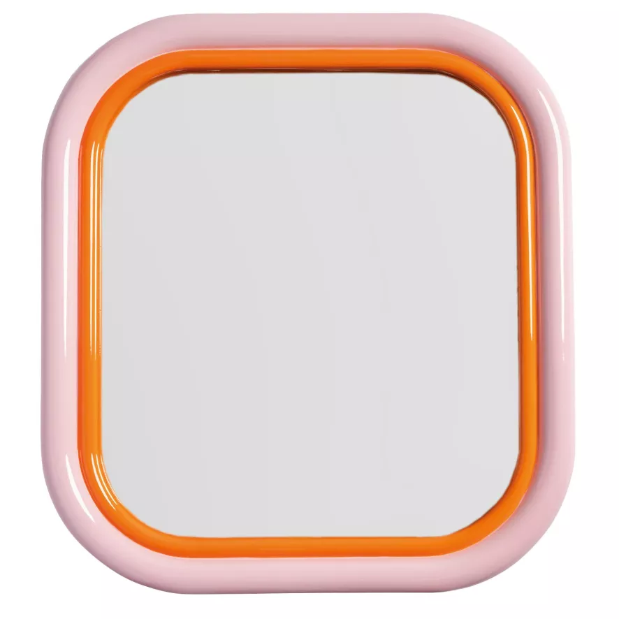 & klevering Sleek Spiegel Vierkant Roze - Stijlvol Woonaccessoire - Afbeelding 2