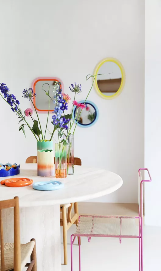 & klevering Sleek Spiegel Vierkant Roze - Stijlvol Woonaccessoire - Afbeelding 3