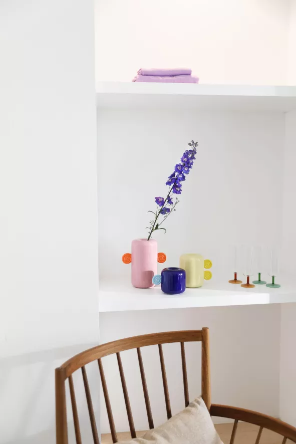 & klevering Snail Vaas Klein Donkerblauw - Stijlvol Woonaccessoire - Afbeelding 3