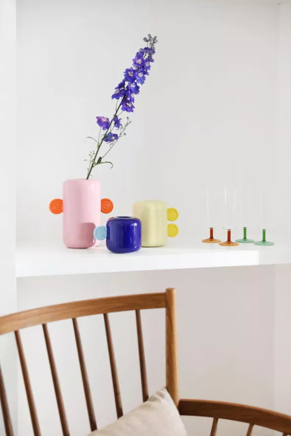 & klevering Snail Vaas Klein Donkerblauw - Stijlvol Woonaccessoire - Afbeelding 4