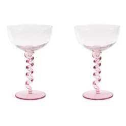 & klevering Spiral Coupe Champagneglazen Set van 2 - Roze