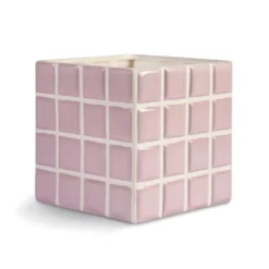 & klevering Tile Bloempot 14x14 Lila - Stijlvolle Woonaccessoire