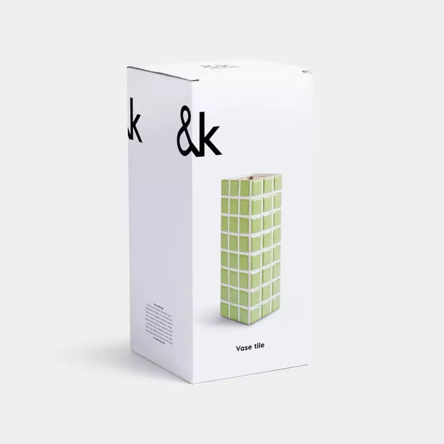 & klevering Tegel Vaas Mint - Stijlvol Woonaccessoire voor Elk Interieur - Afbeelding 5
