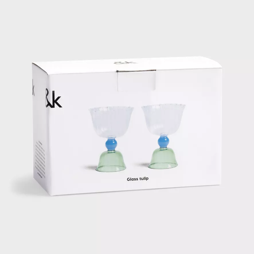 & Klevering Tulip Wijnglazen Set Van 2 - Blauw | Elegante Tafelaccessoires - Afbeelding 8