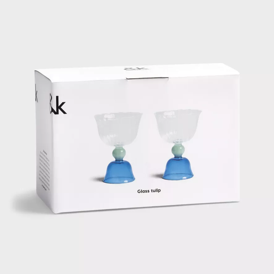 & Klevering Tulip Wijnglazen Set Van 2 - Blauw | Elegante Tafelaccessoires - Afbeelding 9
