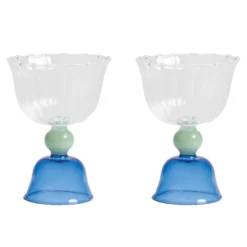 & Klevering Tulip Wijnglazen Set Van 2 - Blauw | Elegante Tafelaccessoires